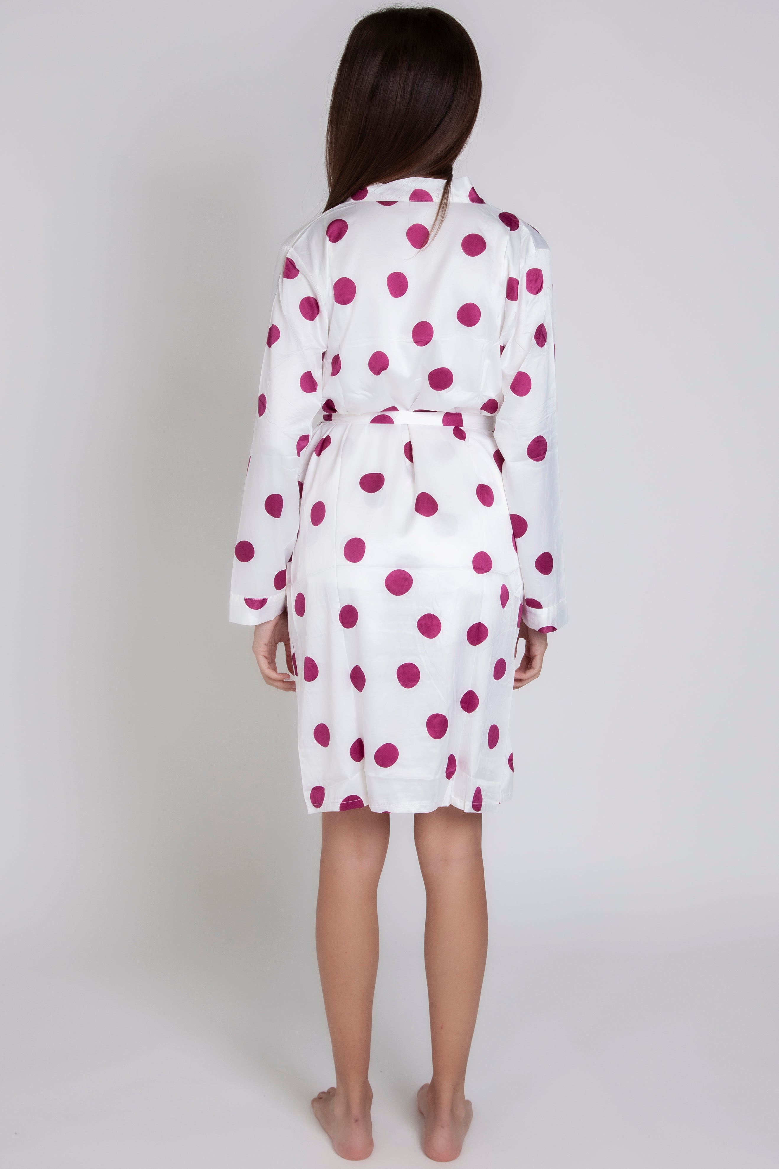Pigiama donna in raso bianco a pois gigilovers